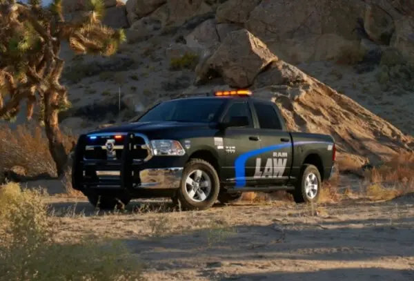 Black 2023 Dodge RAM SSV on dirt road